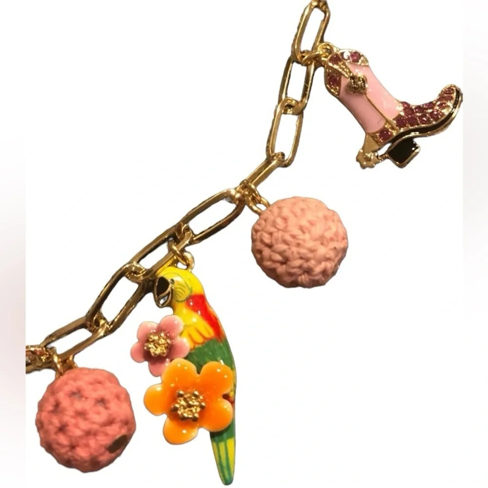 BETSEY JOHNSON SET Southwest Boho Charm Necklace and Cowboy Earrings NEW NWT - Picture 4 of 16